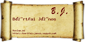 Bártfai János névjegykártya