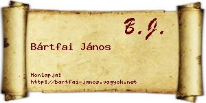 Bártfai János névjegykártya